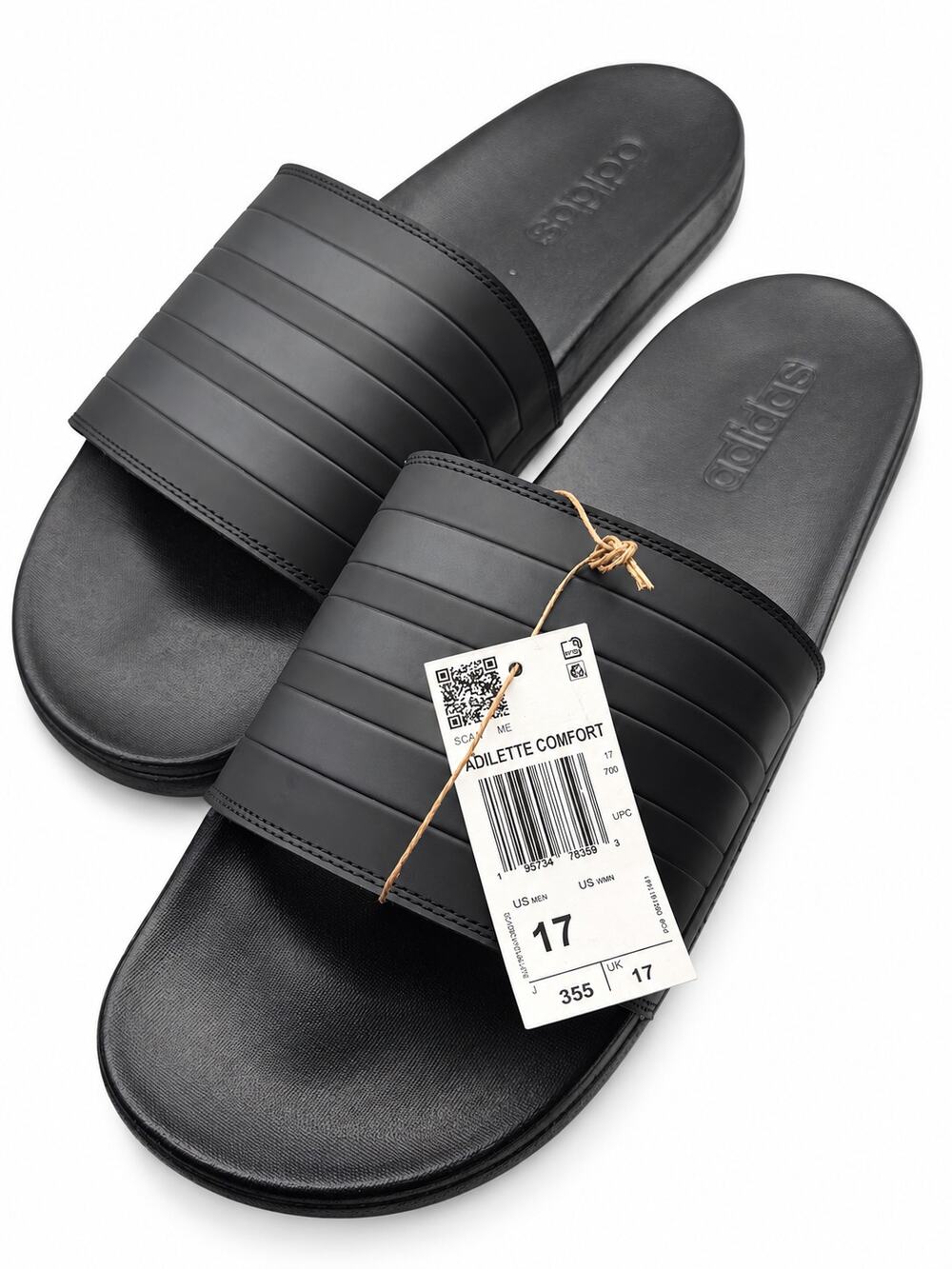 Adidas Adilette Comfort Slides Mens US 17 Black GZ5896 New with Box